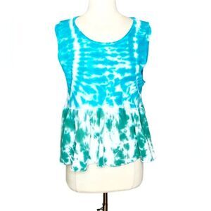 Women's Free People We the Free Tie-Dye Tank Top Size XS Turquoise feminine